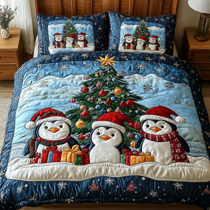 Snowy Friends 3-Piece Quilted Bedding Set NCU0DK2249