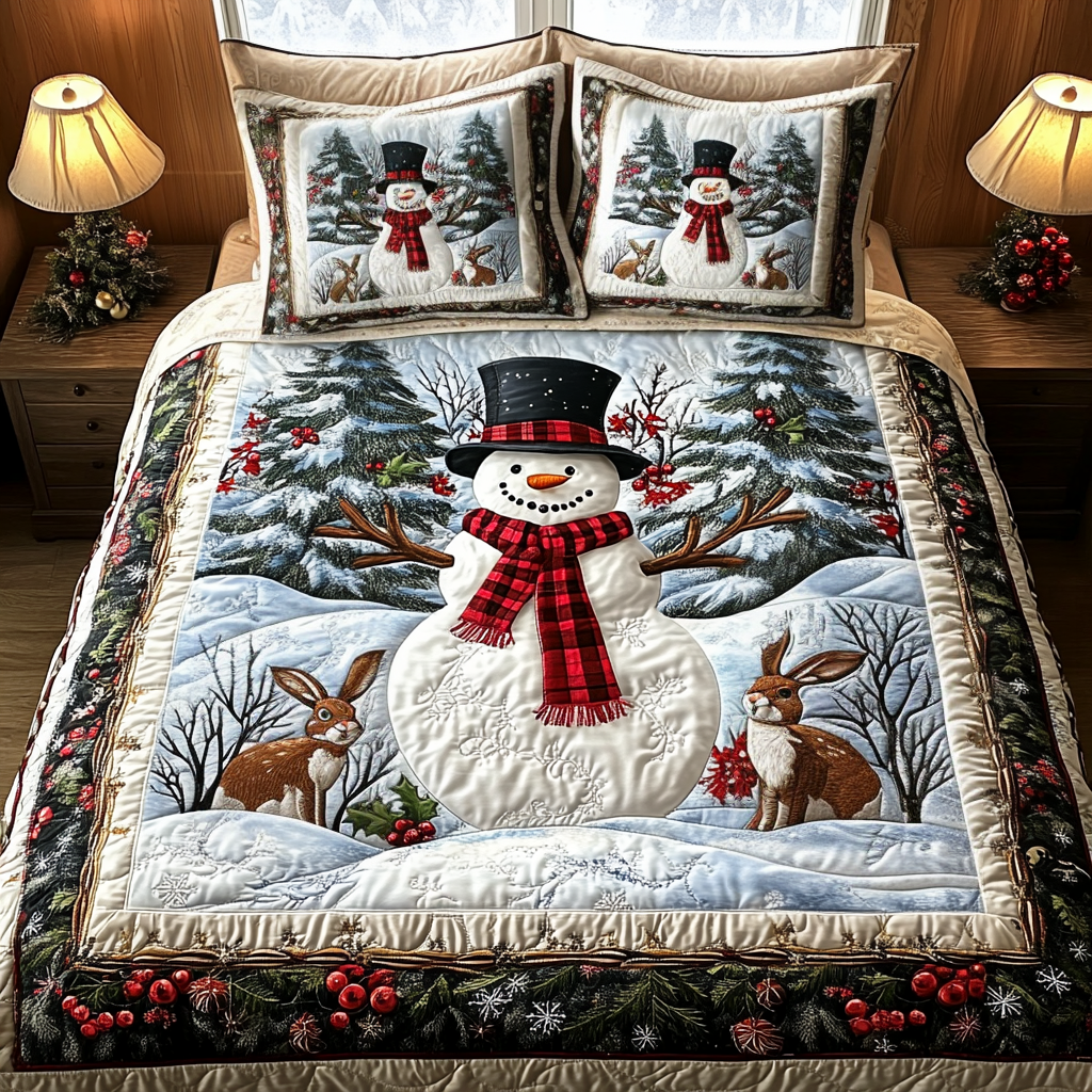 Snowy Magic Quilted Bedding Set NCU0DV1767