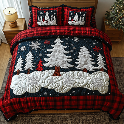 Snowy Pines 3-Piece Quilted Bedding Set NCU0DK2243