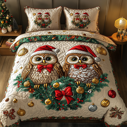 Snowy Sentinel 3-Piece Quilted Bedding Set NCU0DK2827