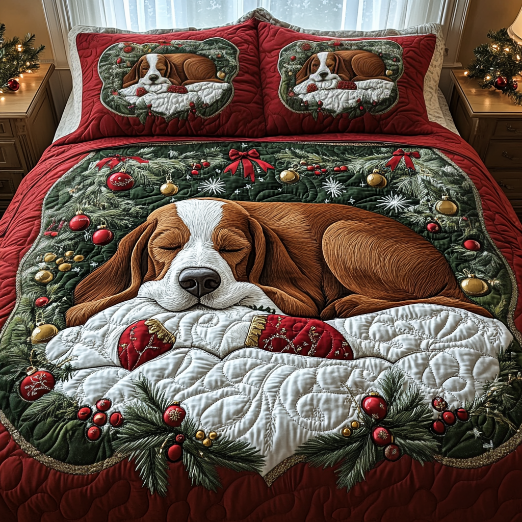 Snowy Slumber Quilted Bedding Set NCU0DV2298