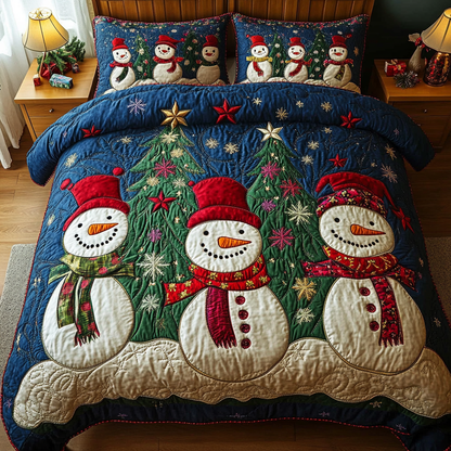 Snowy Smiles 3-Piece Quilted Bedding Set NCU0DK2168