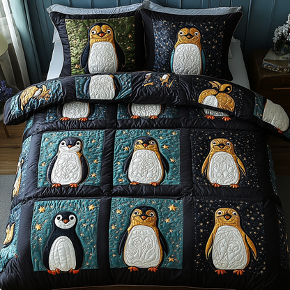 Snowy Snuggles 3-Piece Quilted Bedding Set NCU0DK2408