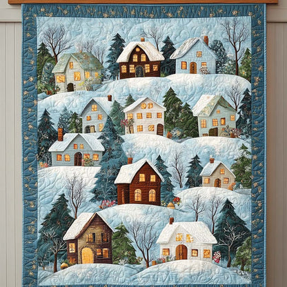 Snowy Village Glow Quilted Blanket NCU0NT1163