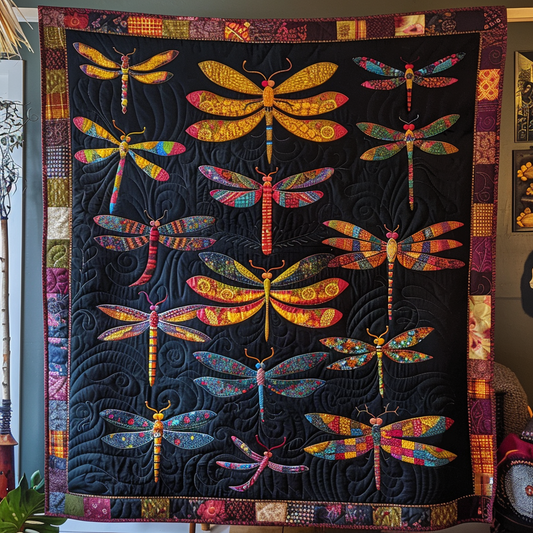 Solar Breeze Dragonfly Quilted Blanket NCU0PD373