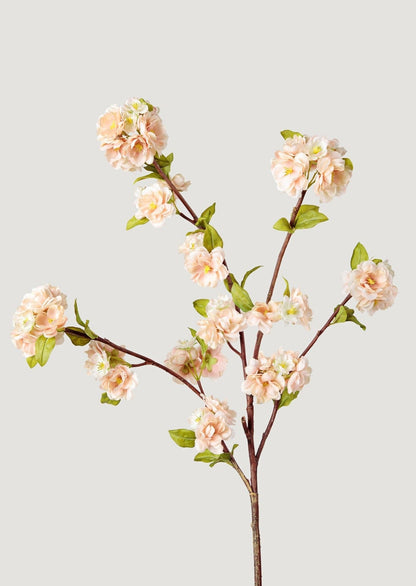 Cream Linen Peach Blossom Branch - 47"