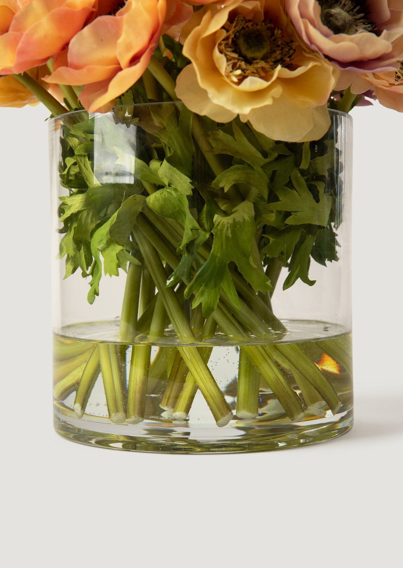 Natural Touch Anemone Flower Arrangement in Glass Vase - 12"