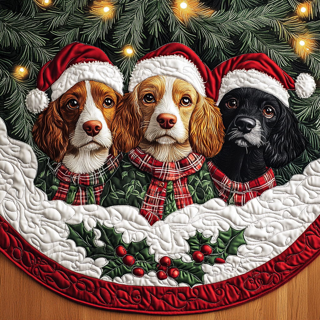 Spaniel TAI041124488 Quilted Tree Skirt