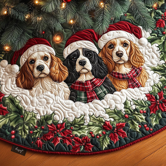 Spaniel Wonder Quilted Christmas Tree Skirt NCU0PT1710