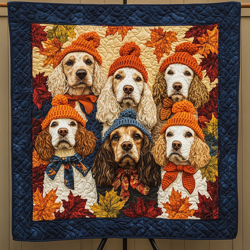 Spaniel Autumn Trails Quilted Blanket NCU0PT1752