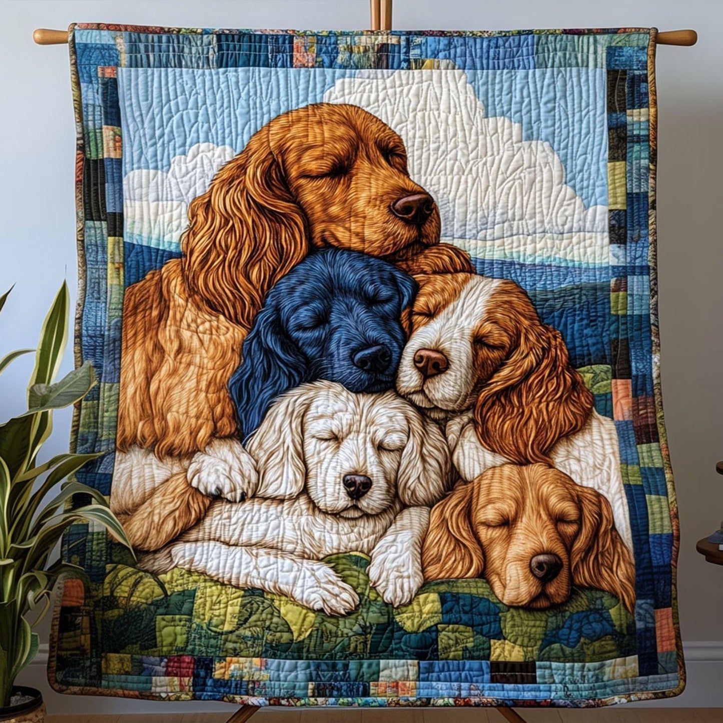 Spaniel Joy Quilted Blanket NCU0PT1746