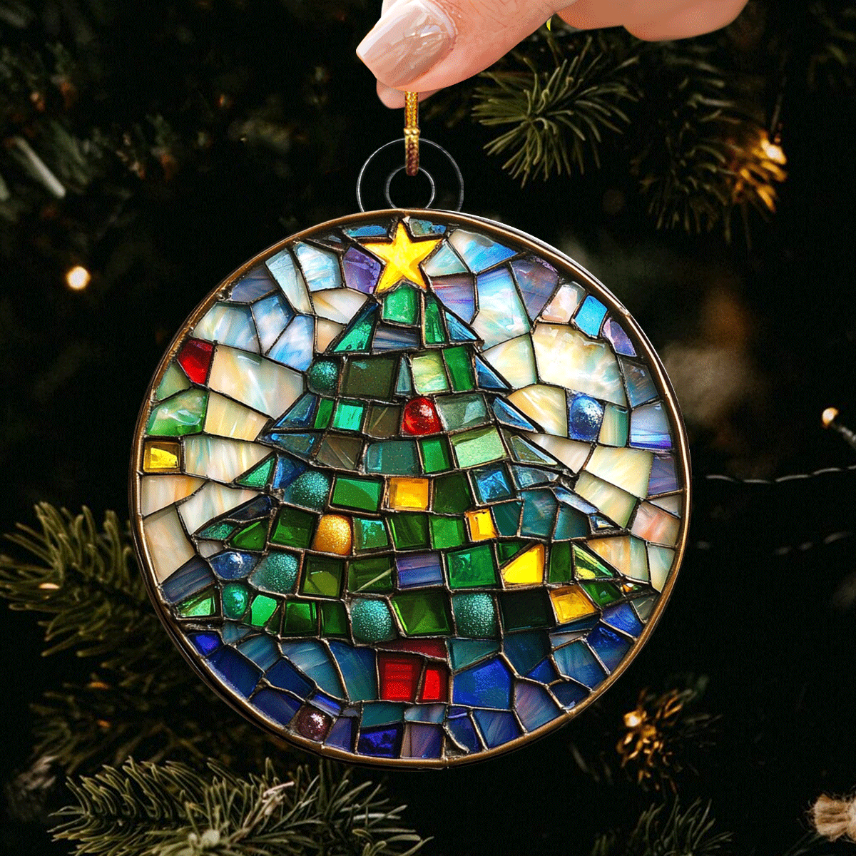 Sparkling Christmas Tree Mica Ornament NCU0TL1835