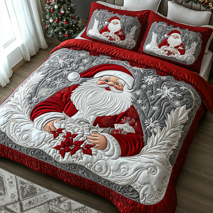 Sparkling Santa Quilted Bedding Set NCU0DV1950