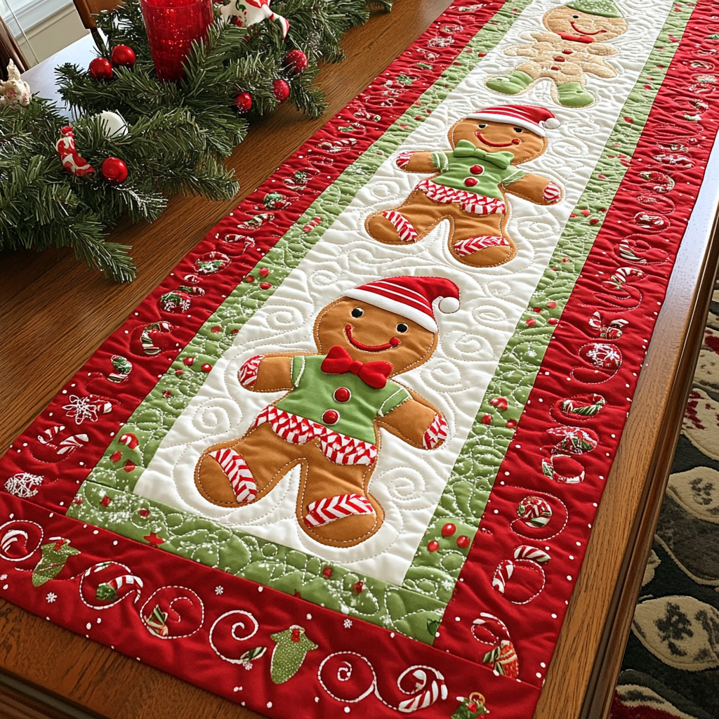 Spiced Ginger Dreams Quilted Table Runner NCU0DK1431