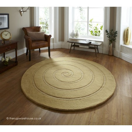 Spiral Gold CLA2510104RR Round Area Rug