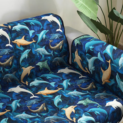 Splashing Tides Quilted Sofa Cover NCU0PT1381