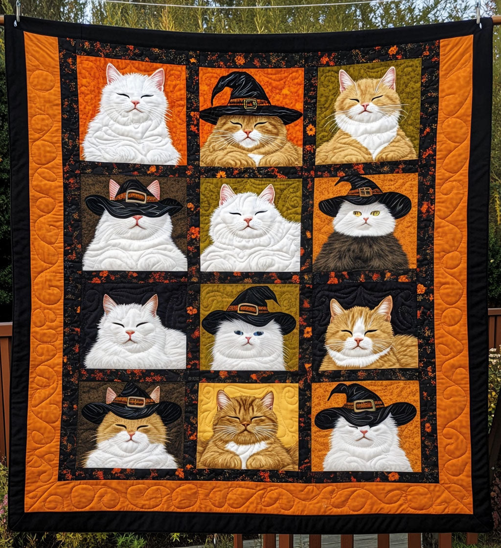 Spooky Cat Nights Quilted Blanket NCU0PT539