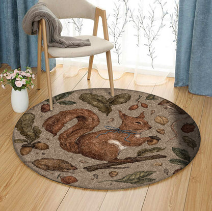 Squirrel NN310713A Round Area Rug