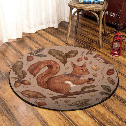 Squirrel NN310713A Round Area Rug