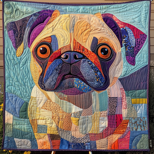 Squishy Pug Love Quilted Blanket NCU0DK1400