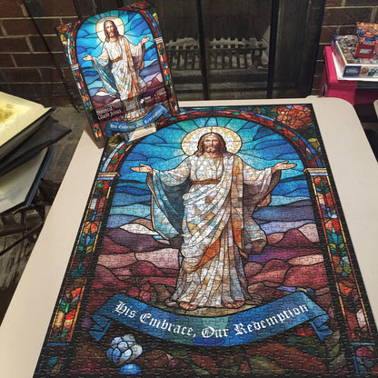 Stained Glass Jesus Christ Jigsaw Puzzle 1000 Pieces