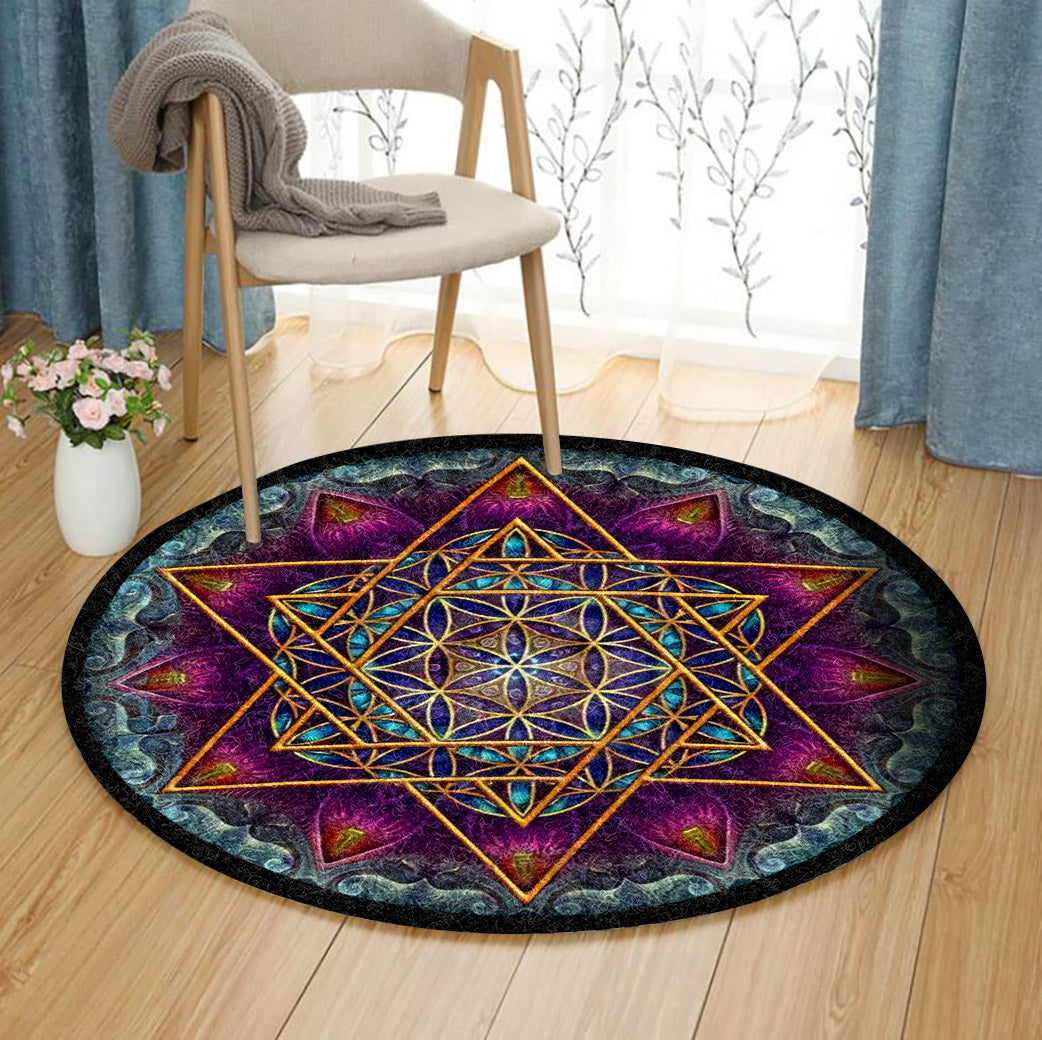 Star Of David HT170827TM Round Area Rug