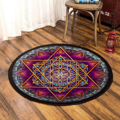 Star Of David HT170827TM Round Area Rug