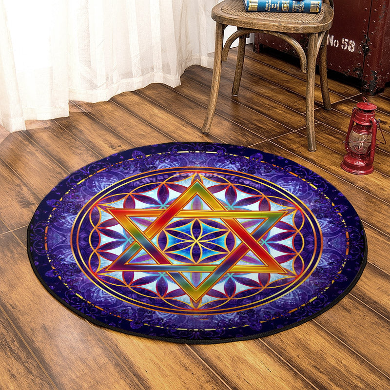 Star Of David HT170830TM Round Area Rug