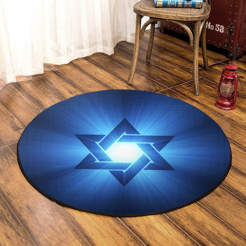 Star Of David HT310741A Round Area Rug