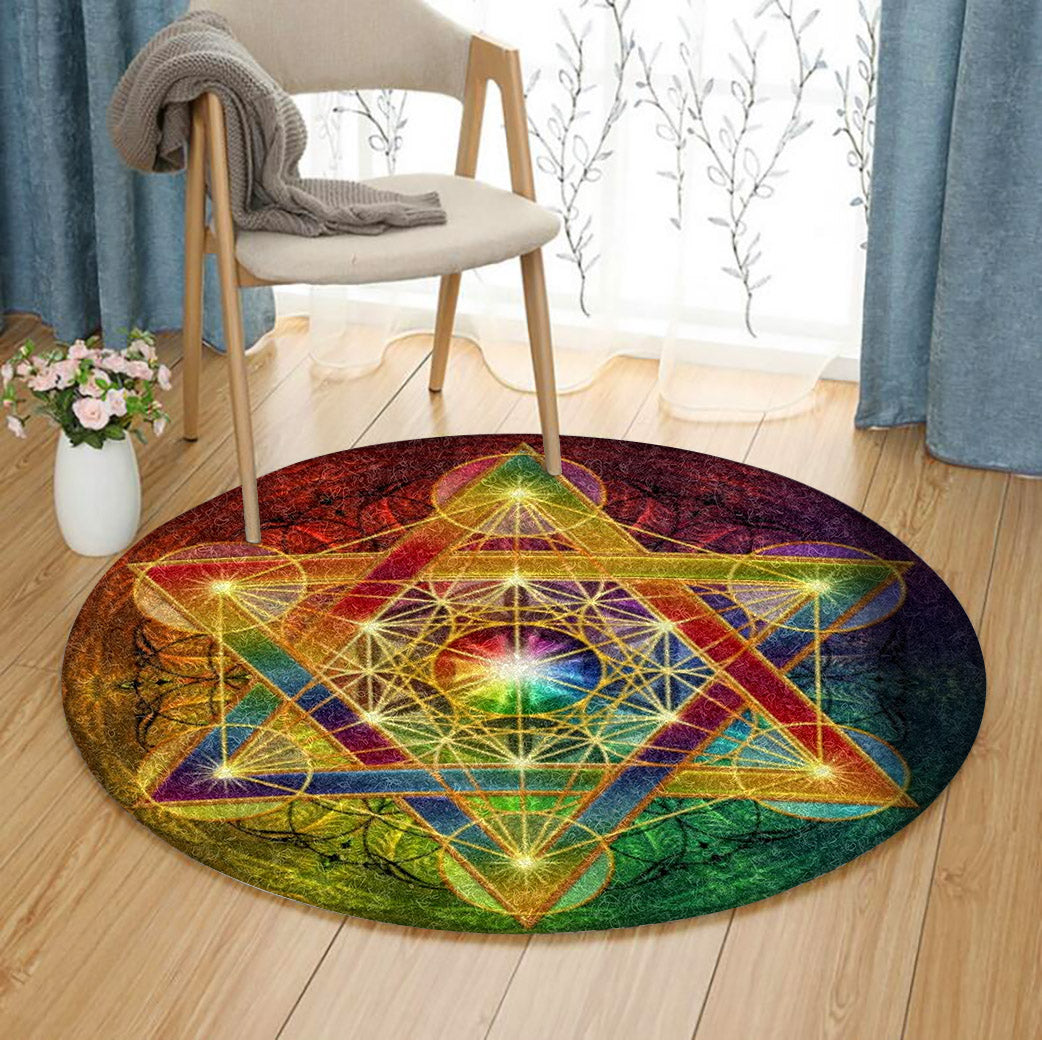 Star Of David NT200826RR Round Area Rug