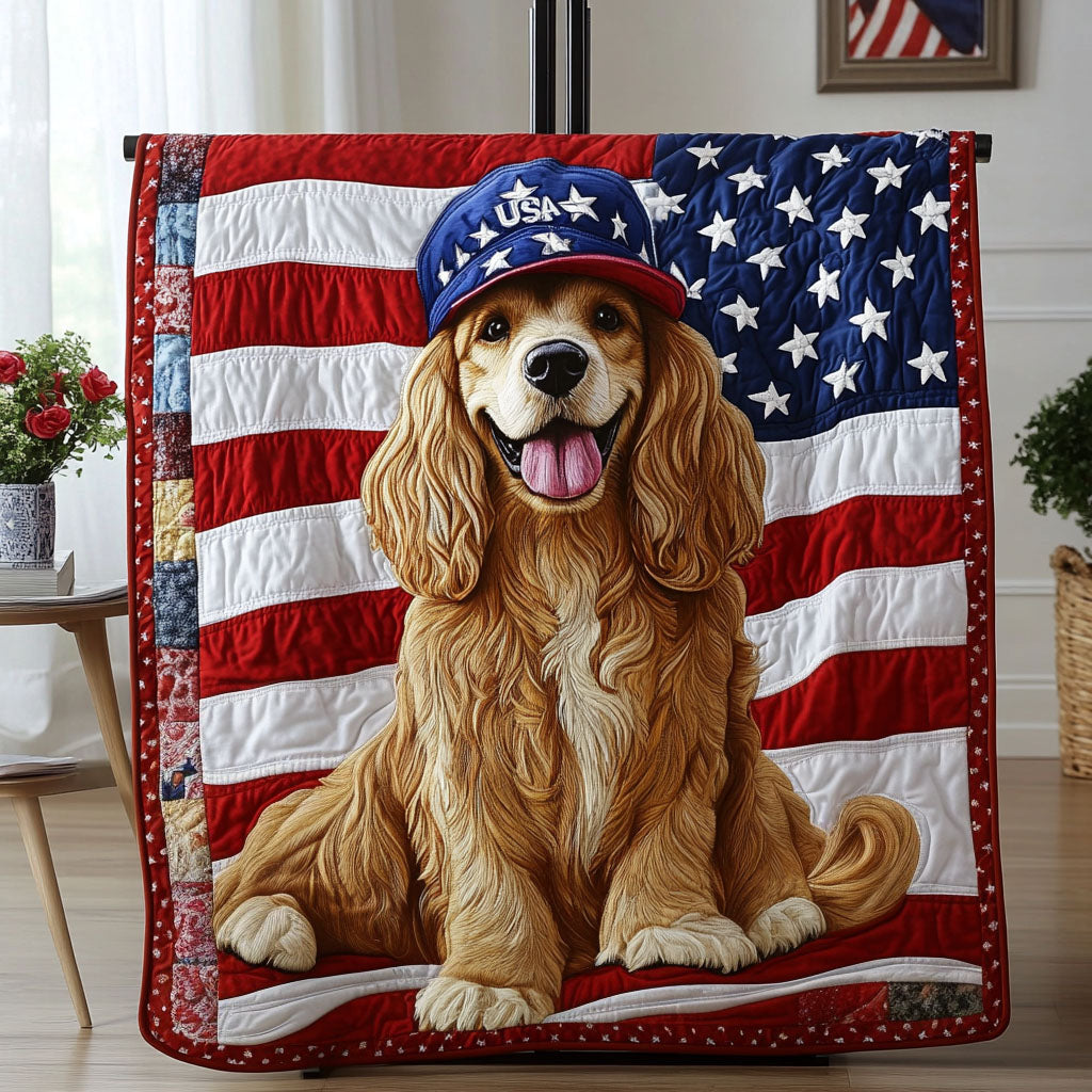 Star Spangled Pup Quilted Blanket NCU0PT3061