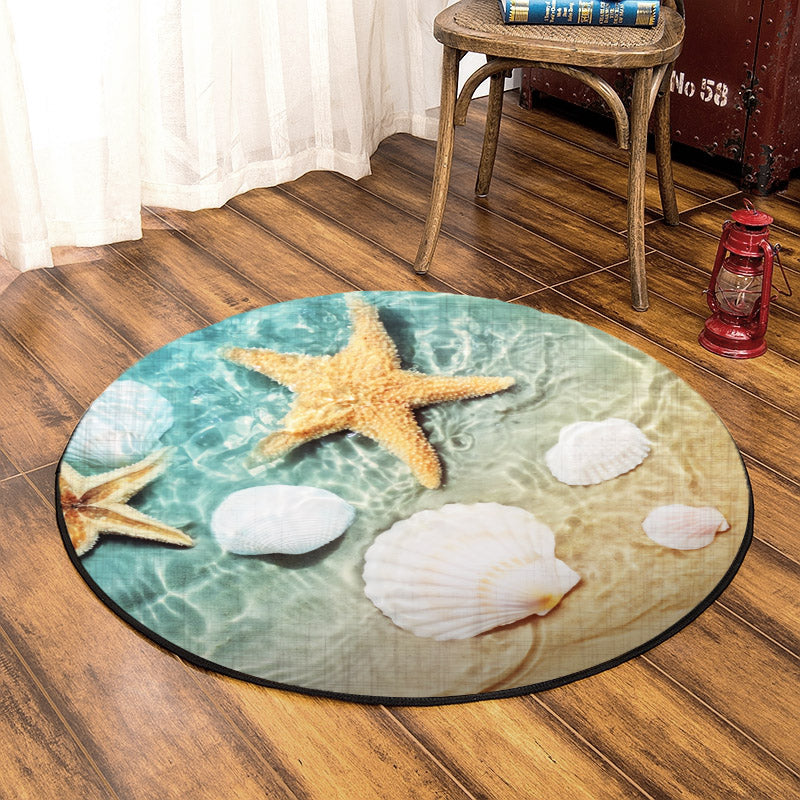 Starfish Seashell CLA2709252RR Round Area Rug