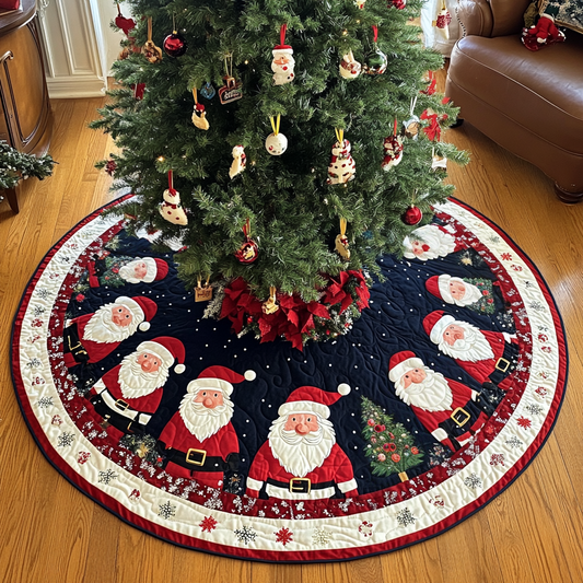 Starlit Santa Christmas Quilted Tree Skirt NCU0DK2107