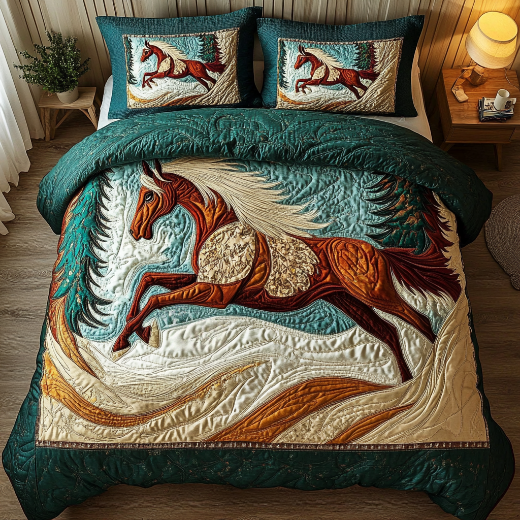 Starlit Stallion 3-Piece Quilted Bedding Set NCU0DK2945