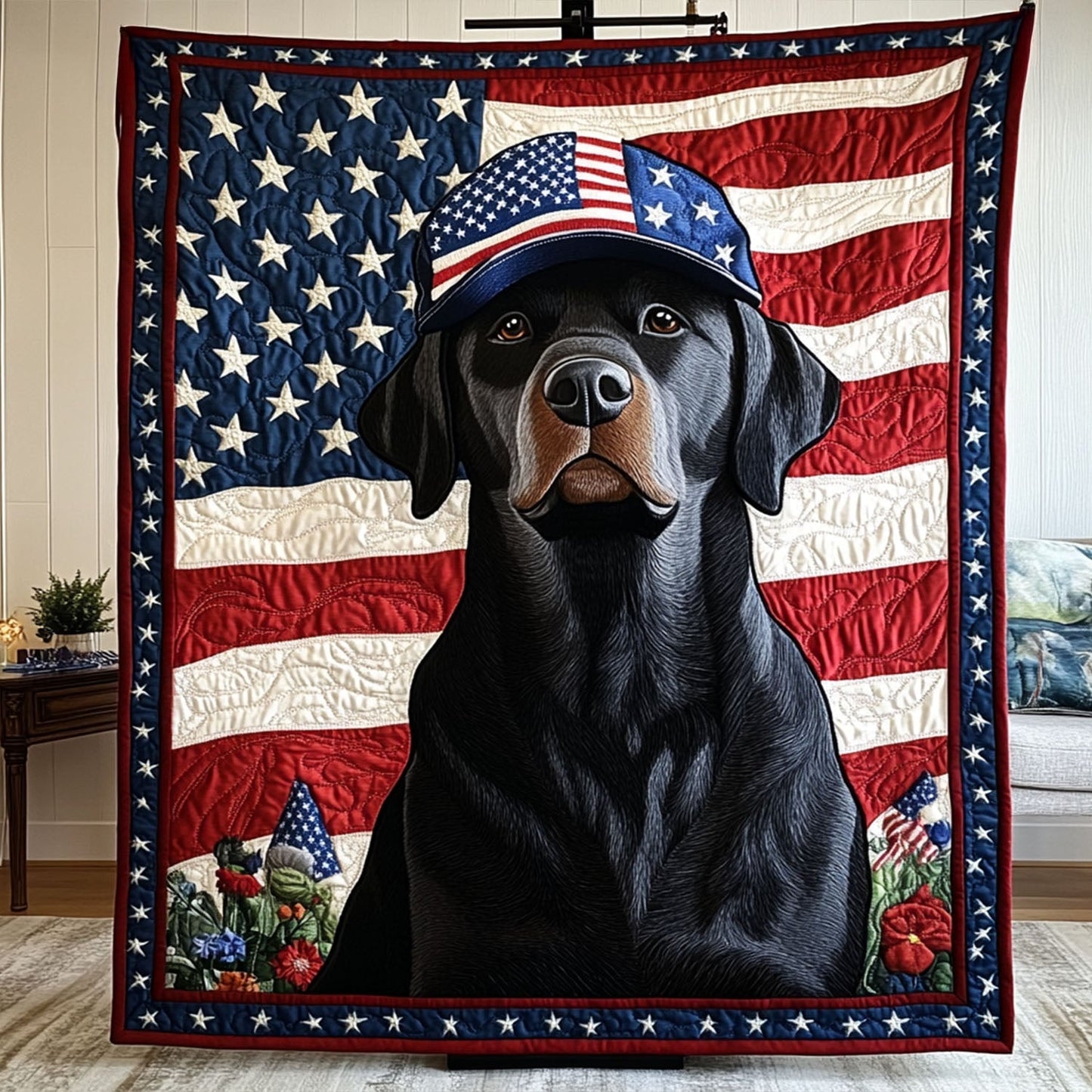 Stars and Woofs Quilted Blanket NCU0PT3062