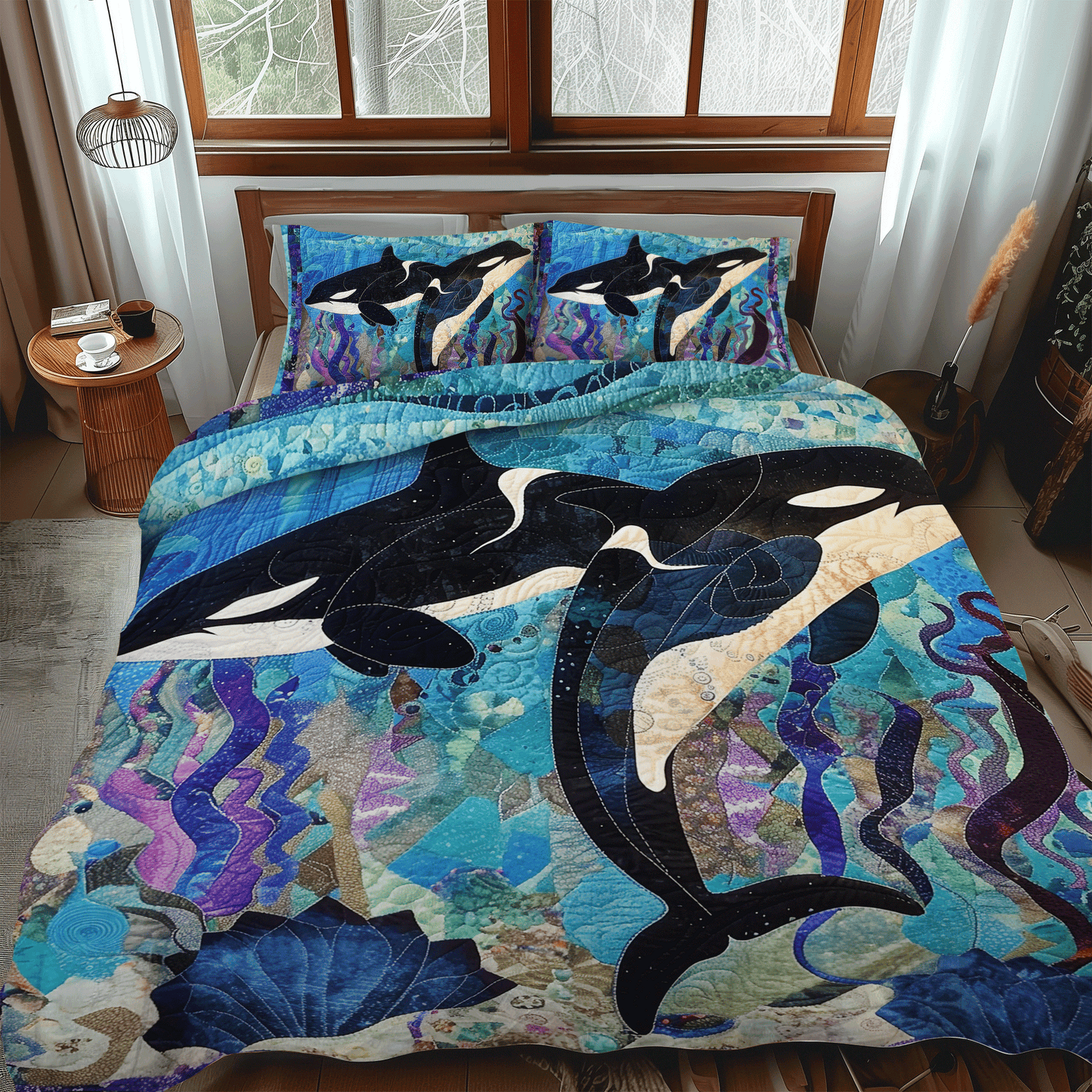 Stellar Sea Journey 3-Piece Quilted Bedding Set NCU0DV224