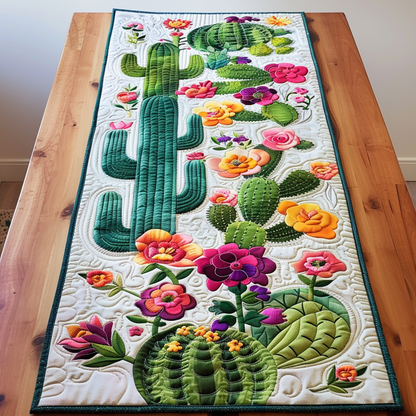 Succulent Bloom Quilted Table Runner NCU0TH468