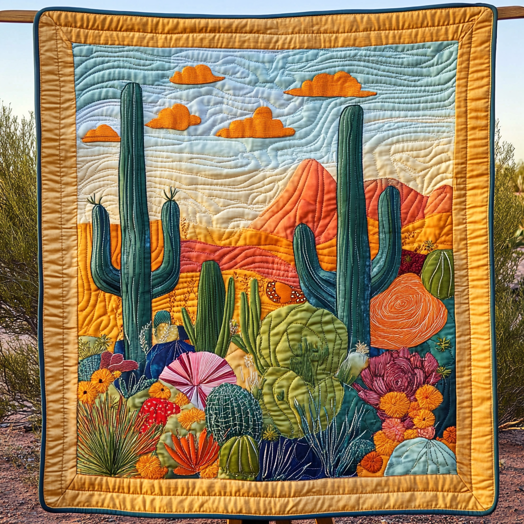 Succulent Sunrise Quilted Blanket NCU0DK2988