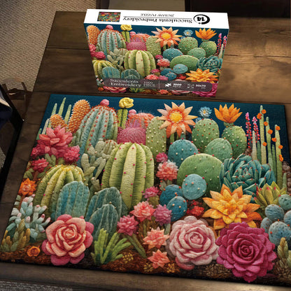 Embroidery Cactus Jigsaw Puzzle 1000 Pieces