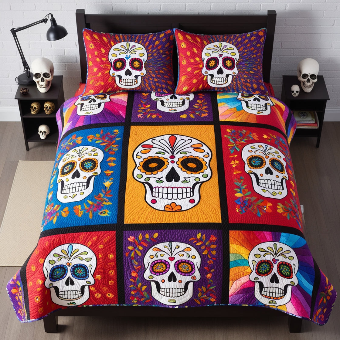 Sugar Skull NTA181024624 Quilt Bedding Set