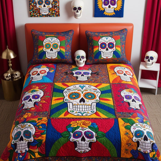 Sugar Skull NTA181024625 Quilt Bedding Set