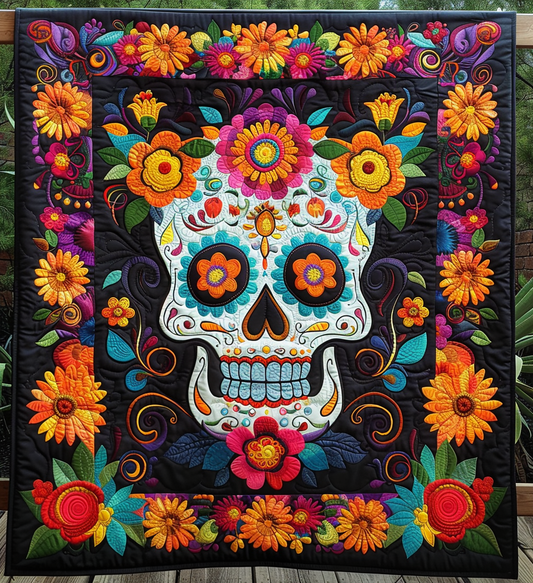 Sugar Skull Serenade Quilted Blanket NCU0DV1716