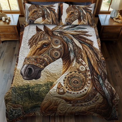 Sunfire Stallion Quilted Bedding Set NCU0VH256