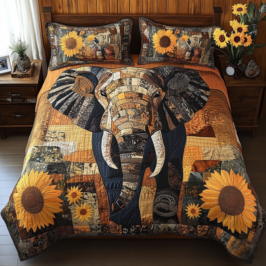 Sunflower Elephant TAI311024116 Quilt Bedding Set