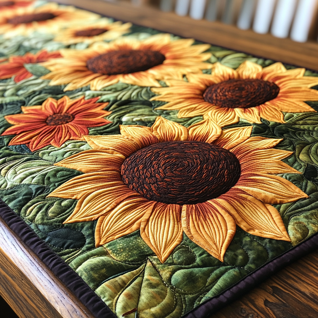 Sunflower TAI061124190 Quilted Table Runner