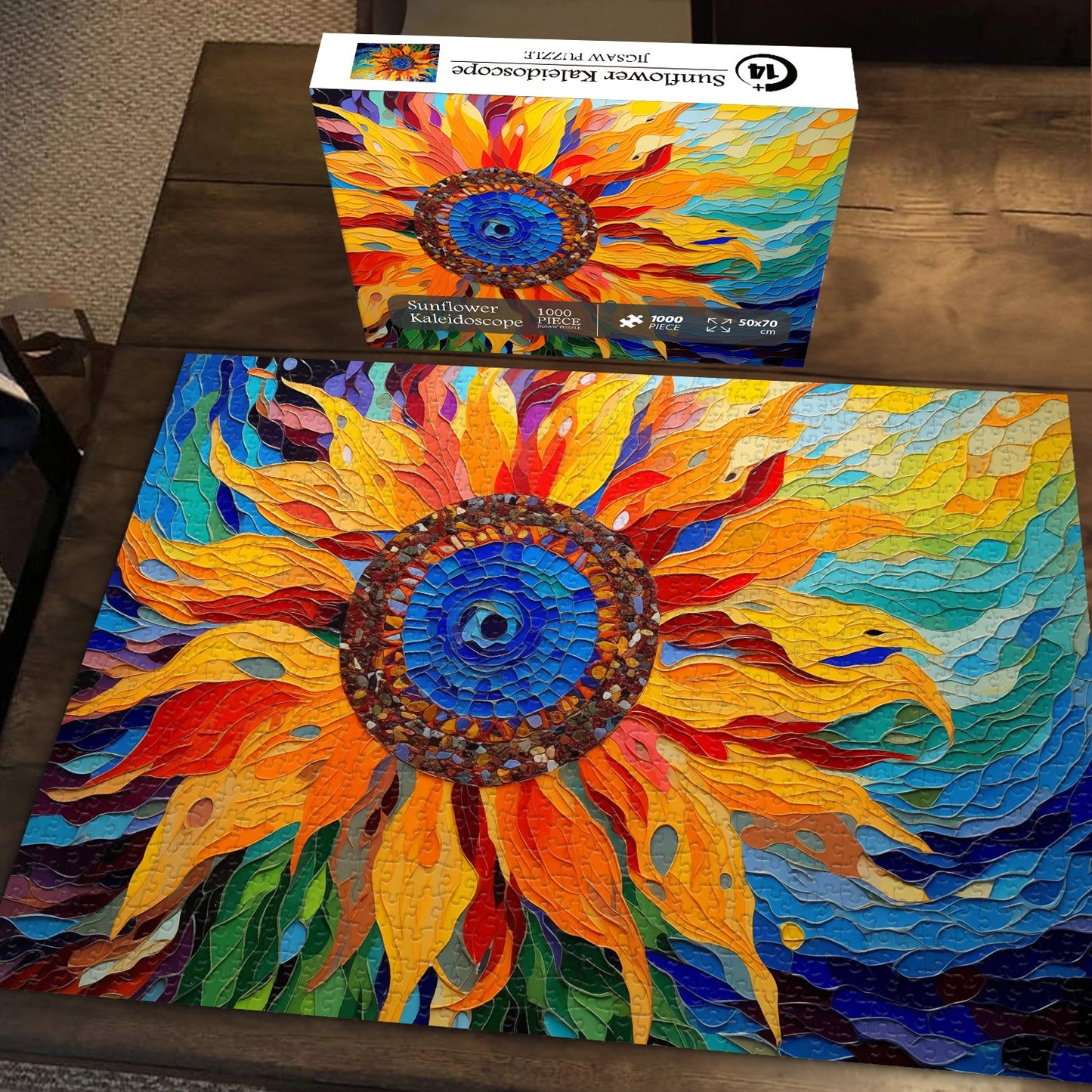 Sunflower Kaleidoscope Jigsaw Puzzle 1000 Pieces