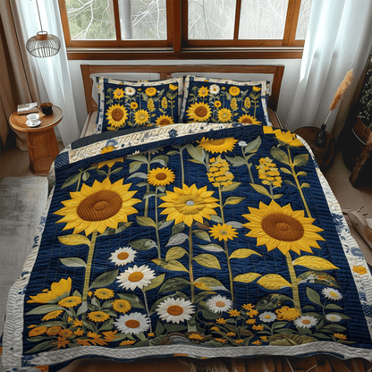 Juego de cama acolchado de 3 piezas Sunflower Radiance NCU0TH1006