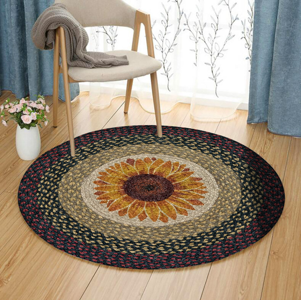 Sunflower DD210828RR Round Area Rug