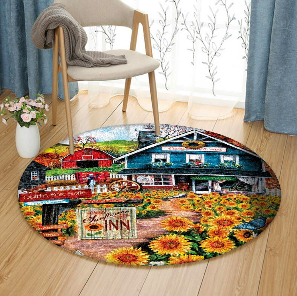 Sunflower Garden BT1111030RR Round Area Rug