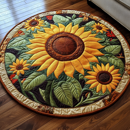 Sunflower Earth Quilted Round Mat NCU0DV1023